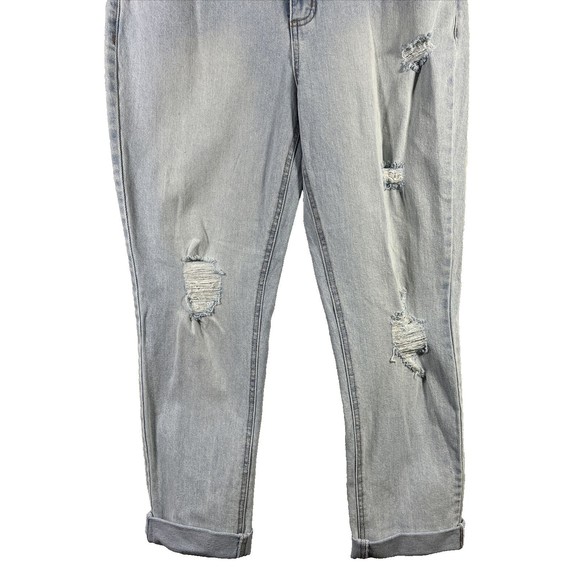 Women Seven 7 Weekend Slim Fit Jean Light Blue Straight Leg Distressed Sz 12 NWT - Picture 5 of 16